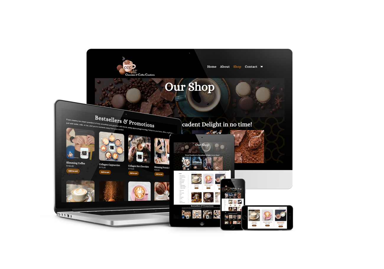 CC Comforts online shop website design