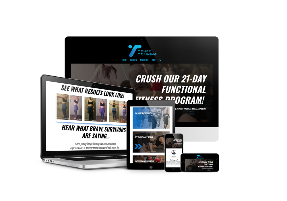 Tempo Training fitness website design