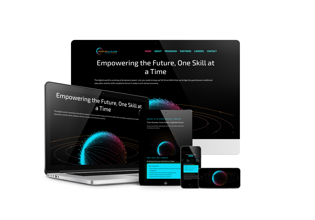 Vicon Skills Hub website design
